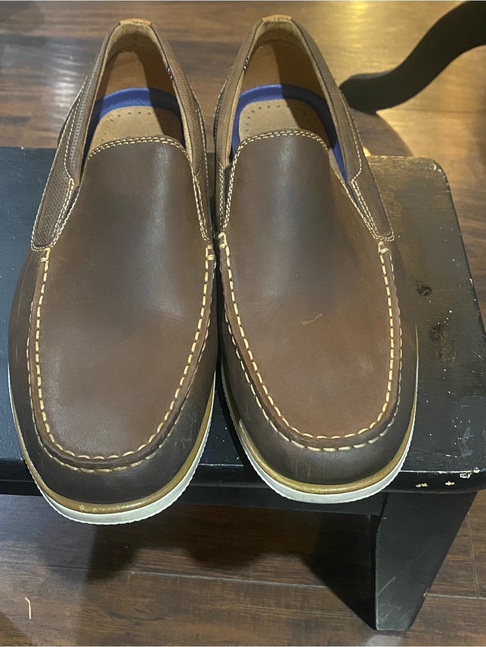 Florsheim Brown Leather Slip-On Moc Toe Loafers